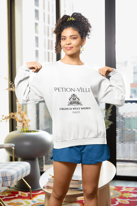 Petion-ville Haiti Crewneck Sweatshirt, Unisex Sweatshirt, Heavy Blend Sweater, Crewneck Jumper, Haitian Clothing, Gift for Travelers