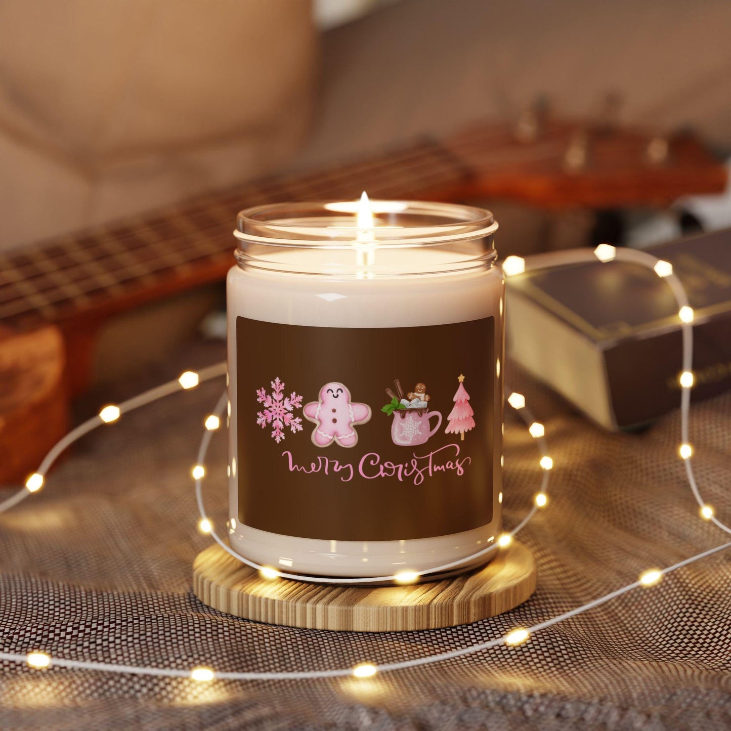 Soy Candle, Pink Coquette Christmas Candle, Holiday Candle Gift, Festive Home Decor, Xmas Candle Decor, Christmas Gift Candle