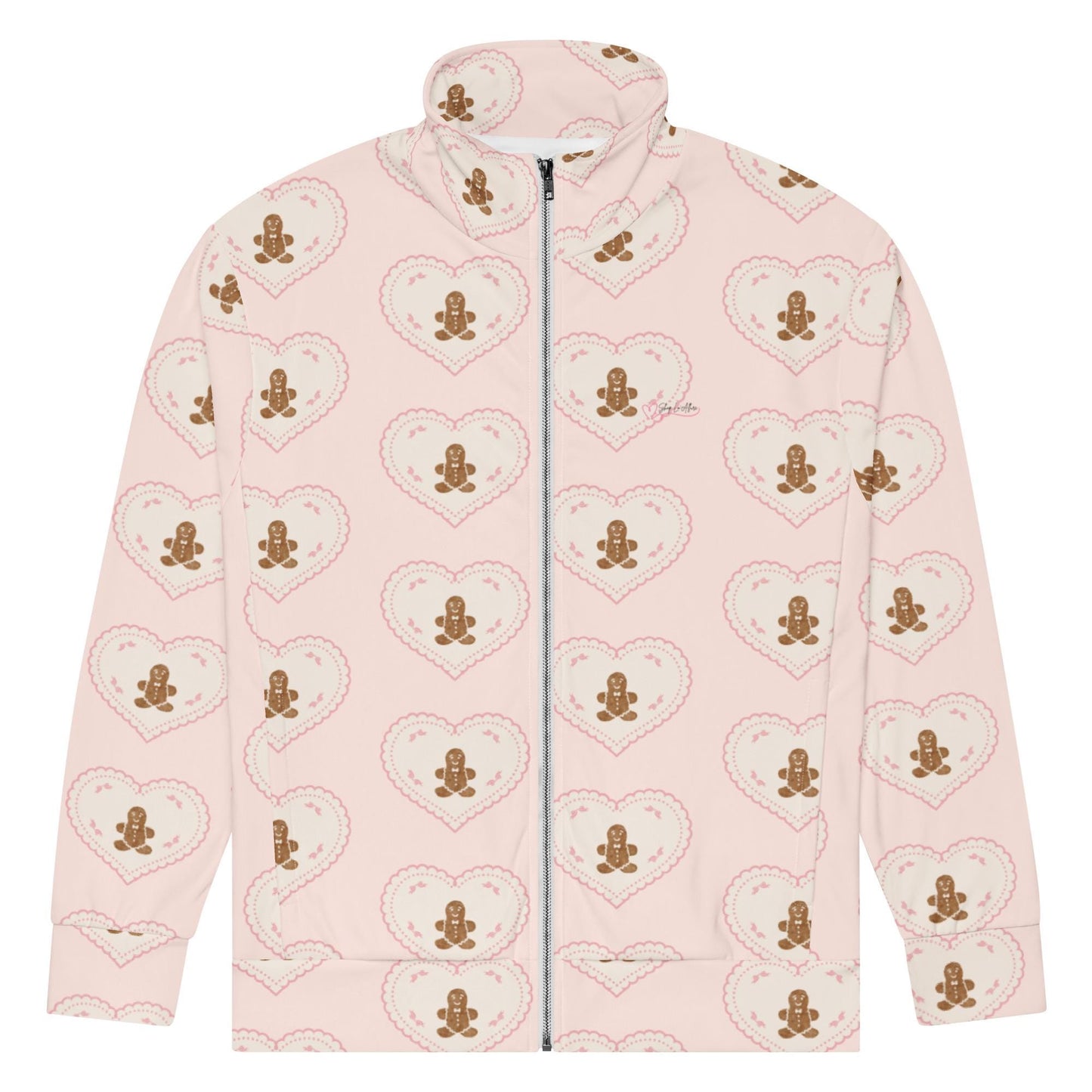 Vintage Inspired Gingerbread Man Unisex track jacket, Shabby Chic Christmas Apparel, Gift Ideas