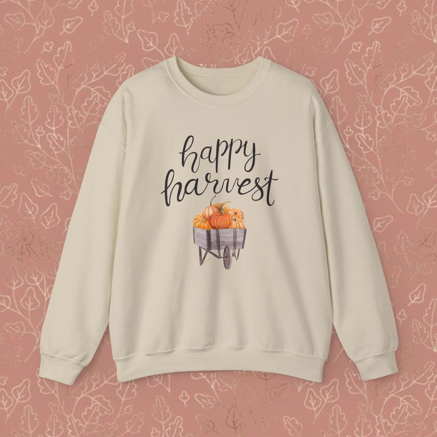 Happy Harvest Crewneck Sweatshirt - Fall Harvest Sweatshirt, Cozy Autumn Crewneck, Thanksgiving Jumper, Harvest Festival Sweater, Pumpkin