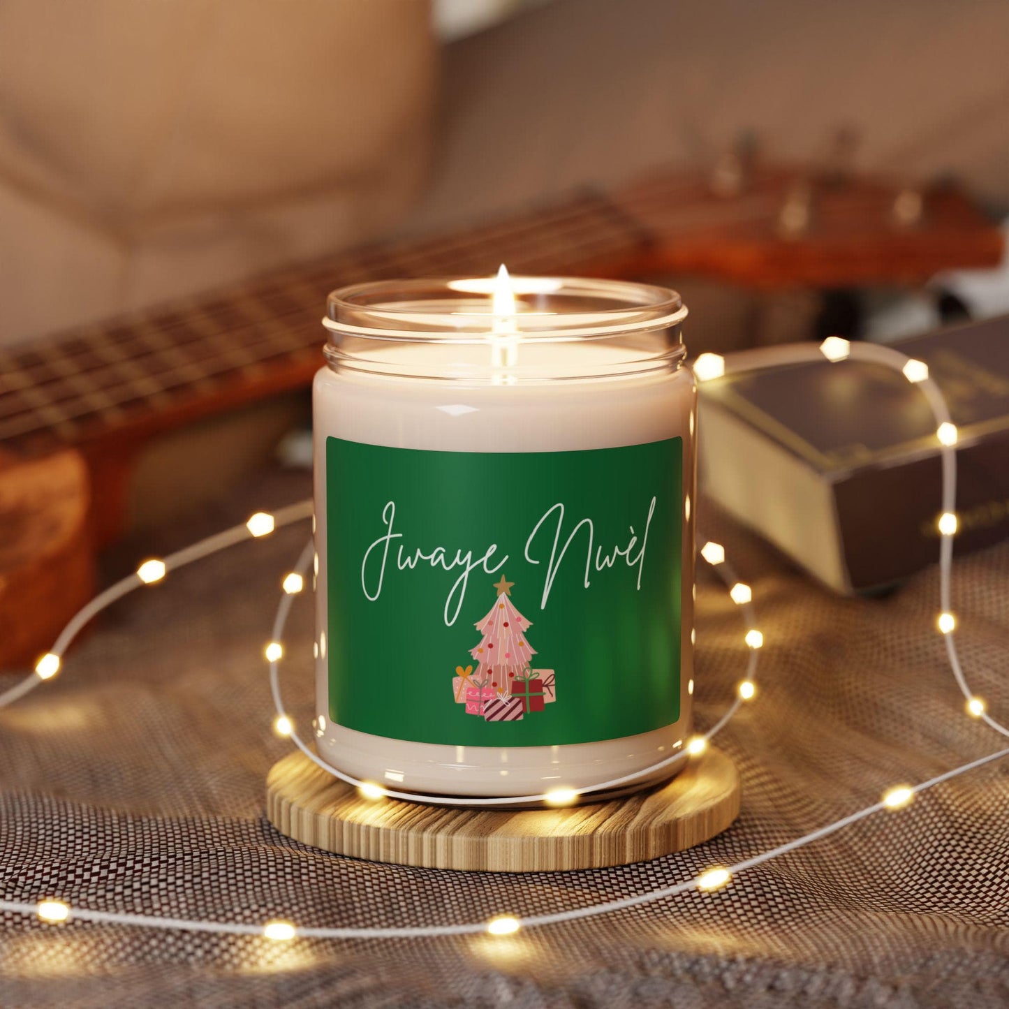 Soy Candle, Christmas Candle, Holiday Candle, Haitian Creole Decor, Christmas Gift, Scented Candle