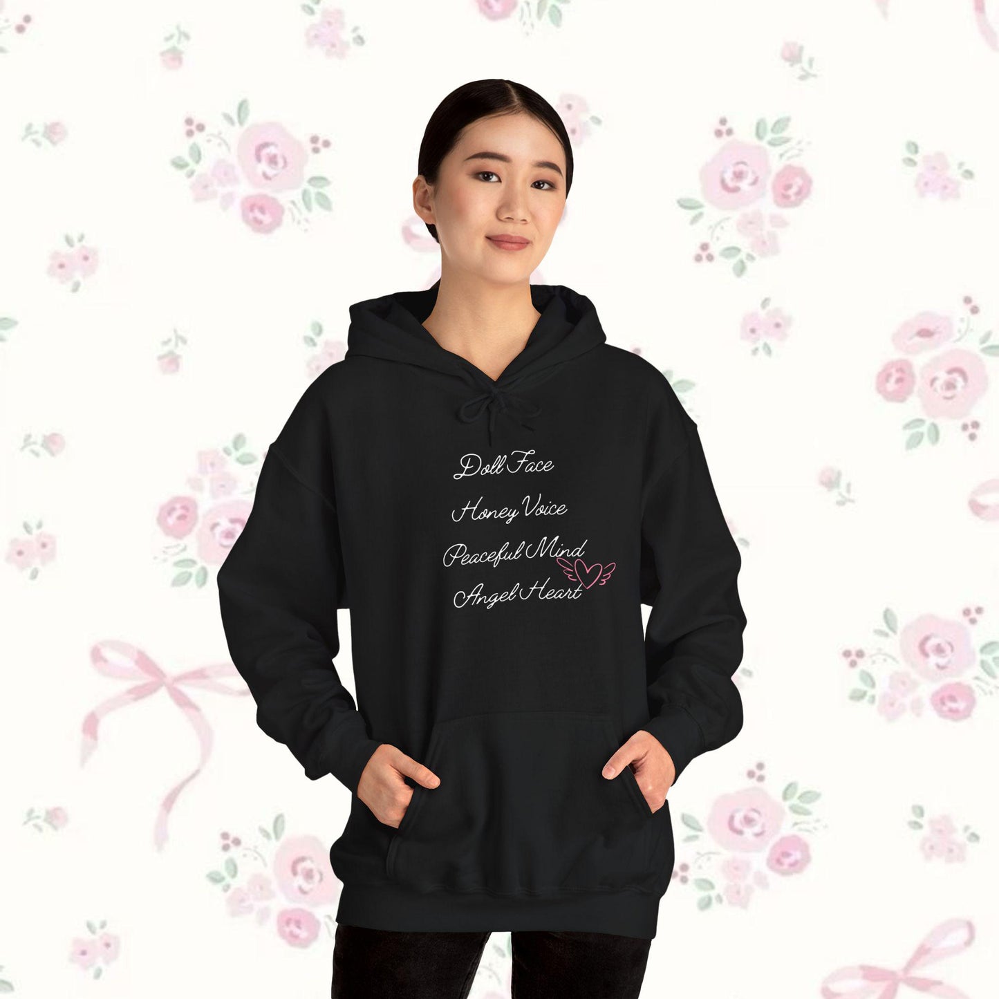 Coquette Doll Face Girly Hoodie Sweatshirt, Unisex Pullover, Kawaii Sweatshirt, Cute Hoodie, Soft and Cozy Jumper, Comfy Hooded Sweater