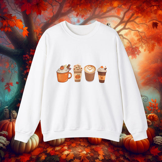 Pumpkin Spice Latte Sweatshirt, Fall Crewneck Jumper, Autumn Pullover, Cozy Sweater, Seasonal Comfort Shirt