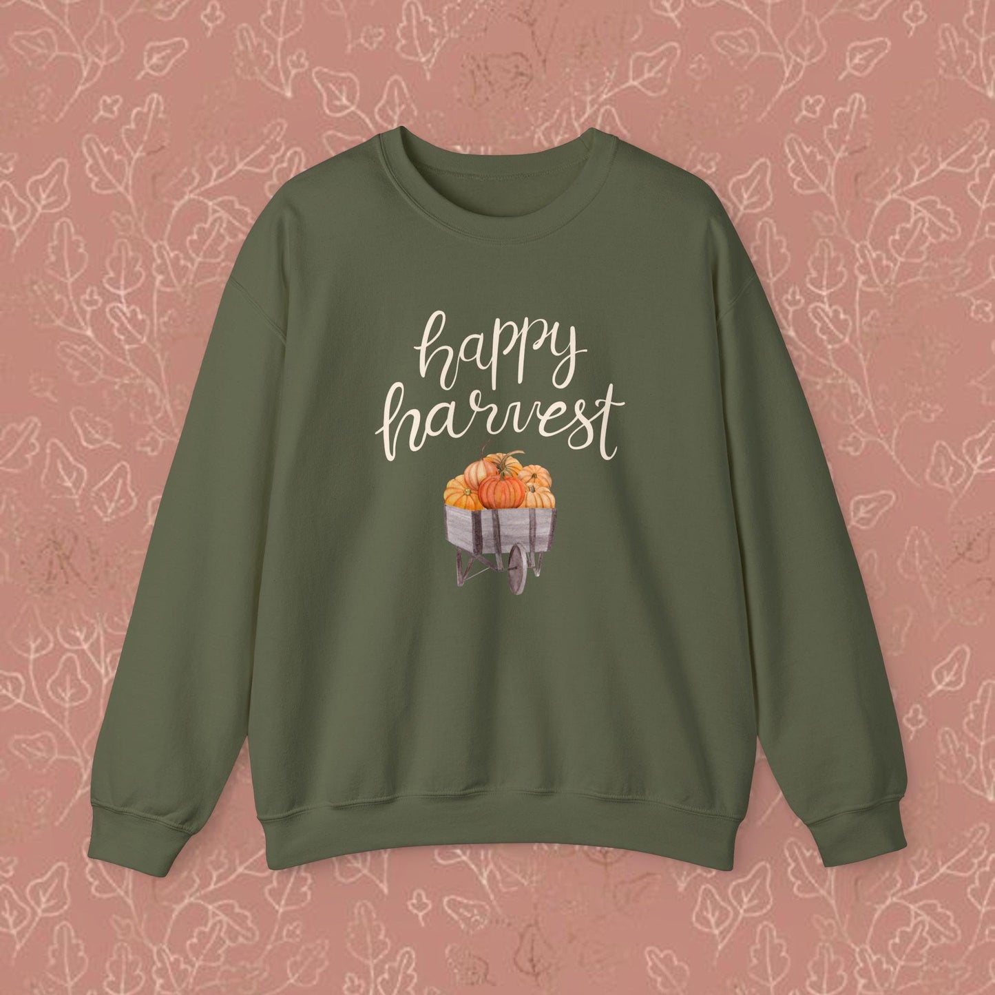 Happy Harvest Crewneck Sweatshirt - Fall Harvest Sweatshirt, Cozy Autumn Crewneck, Thanksgiving Jumper, Harvest Festival Sweater, Pumpkin