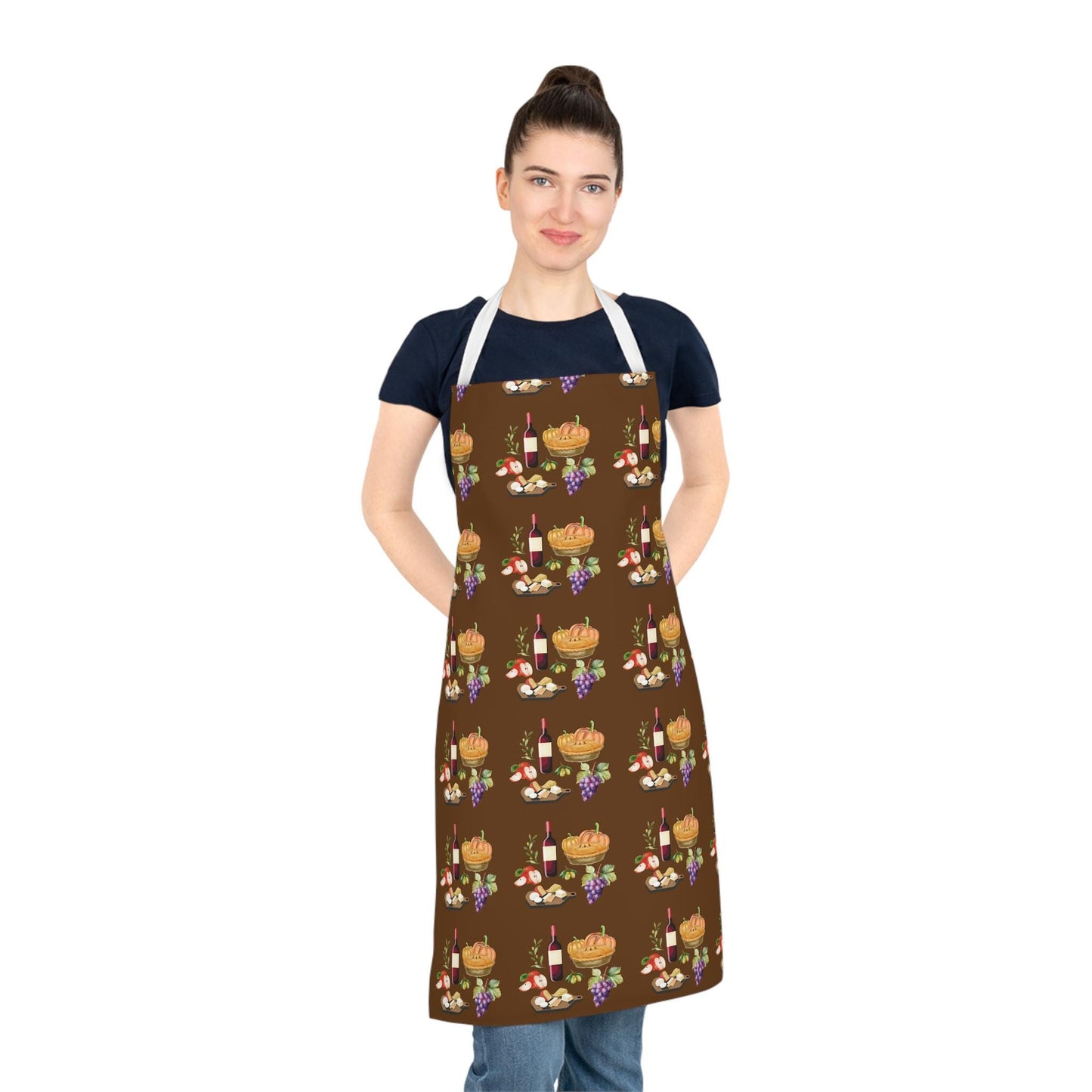 Fall Harvest Food Adult Apron, Kitchen Cooking Chef Gift, Thanksgiving Cooking Gift, Autumn Harvest Hostess Gift, Farmer Market Apron