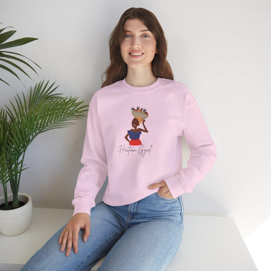 Haitian Gyal Crewneck Sweatshirt - Unique Cultural Design, Unisex Pullover Jumper for Women and Men, Trendy Winter Fashion, Caribbean Gift